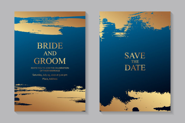 一套现代垃圾摇滚豪华婚礼邀请设计或名片模板的业务或海报或问候。图片下载