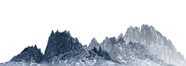 雪山孤立在白色背景3d插图图片下载