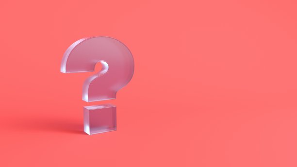 3D渲染插图的水晶问号和粉红色的背景图片下载