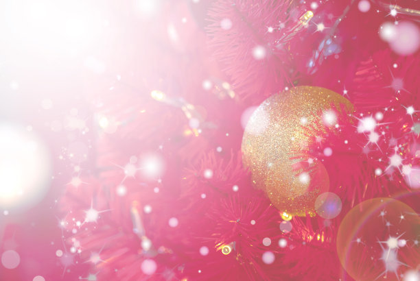 圣诞背景与散景灯图片下载