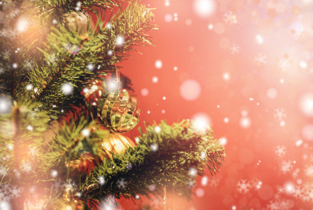 圣诞背景与散景灯图片下载