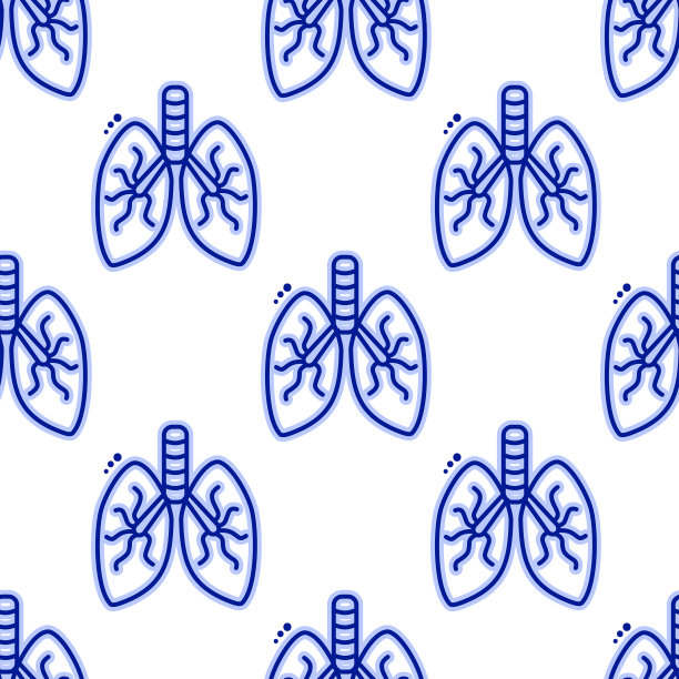 人的肺-粗略的图像。医疗无缝矢量模式上的白色背景。图片下载