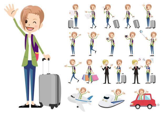 女性旅行套装图片下载