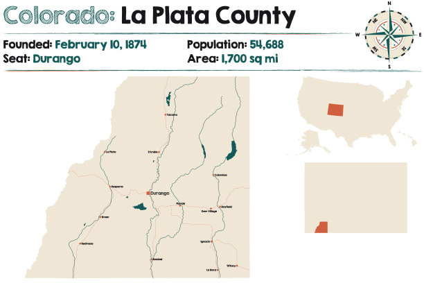 科罗拉多州拉普拉塔县地图图片下载