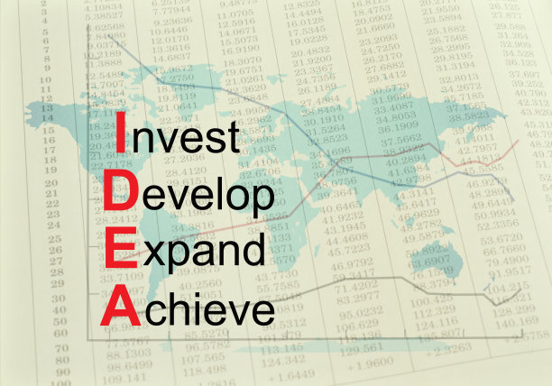 首字母缩写IDEA -投资，发展，扩大，实现。概念图片下载