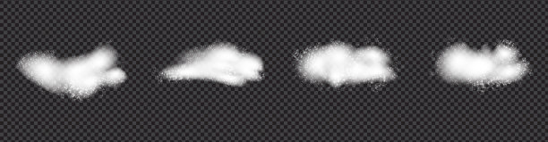 肥皂泡与彩虹反射透明的背景。一套泡沫泡沫，伟大的设计为任何目的。图片下载