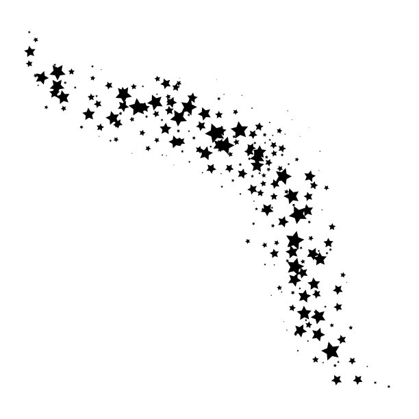 黑色星路矢量插图图片下载