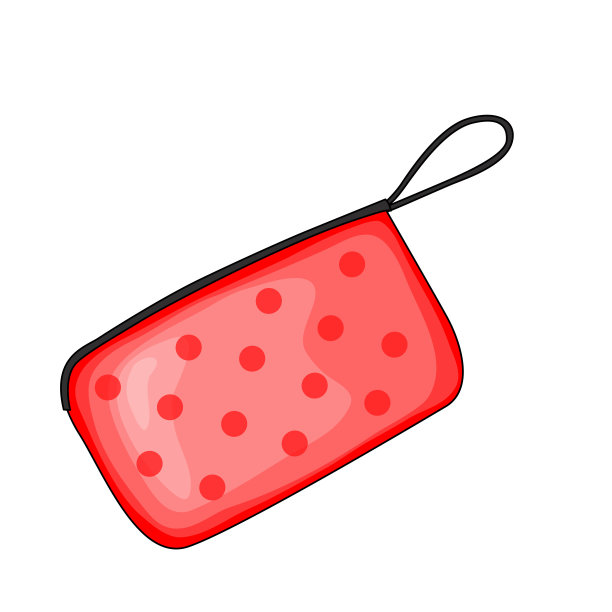 美容插图与化妆包。卡通风格。向量。图片下载