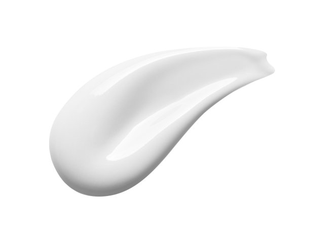 美容霜洗液样本涂抹，斑点孤立在白色图片下载