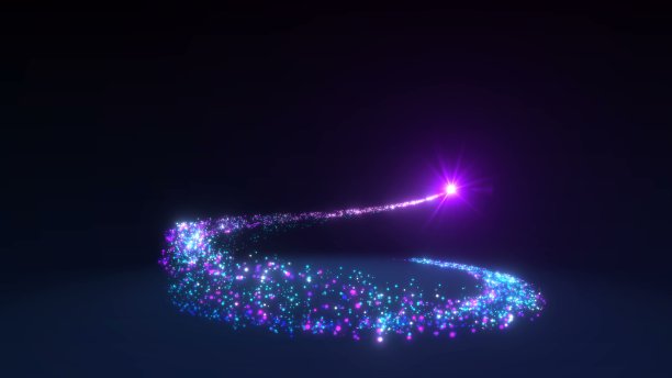 闪闪发光的霓虹灯螺旋效应。闪亮的圣诞魔法粒子和闪光图片下载
