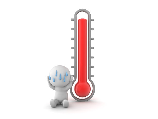 3D字符强调，因为温度太热图片下载