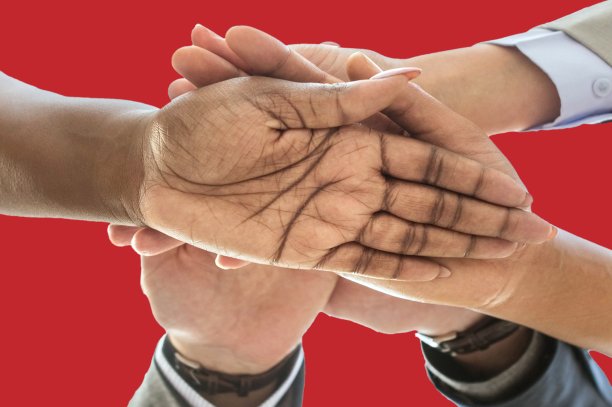 摩洛哥国旗，一群多文化青年的融合图片下载