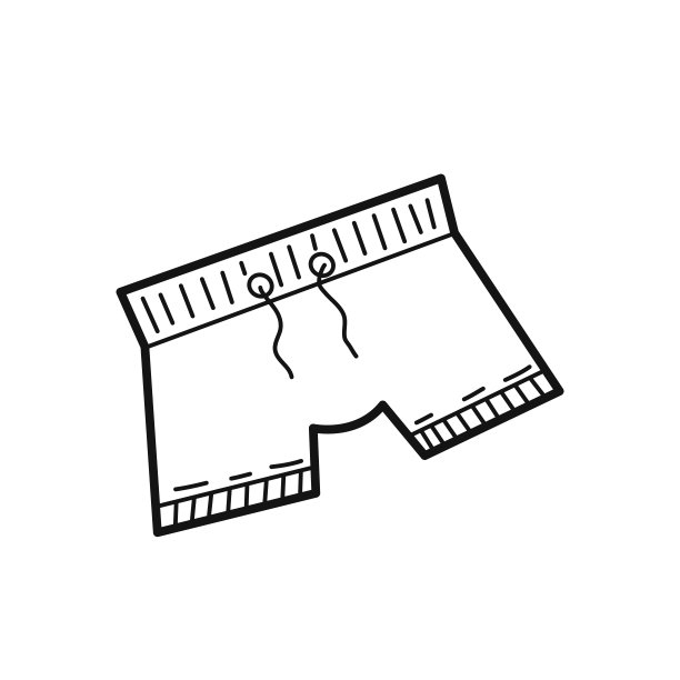 手绘泳裤孤立在白色上。矢量插图。图片下载