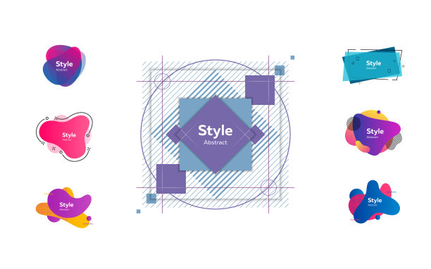 抽象几何元素集图片下载