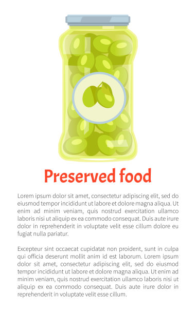 罐装橄榄和文字的腌制食品海报图片下载