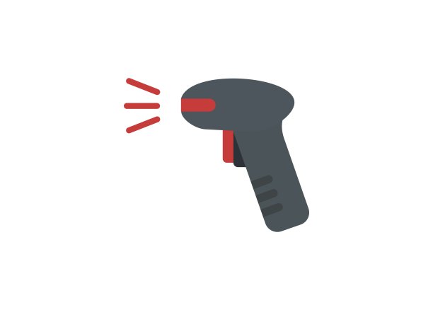 价格扫描枪。简单的平面插图图片下载