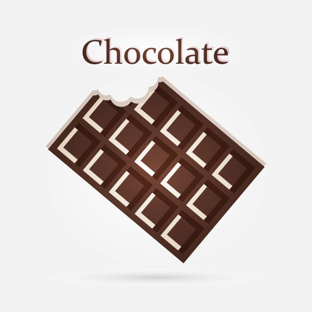 黑巧克力，可可产品的扁平风格。矢量图图片下载