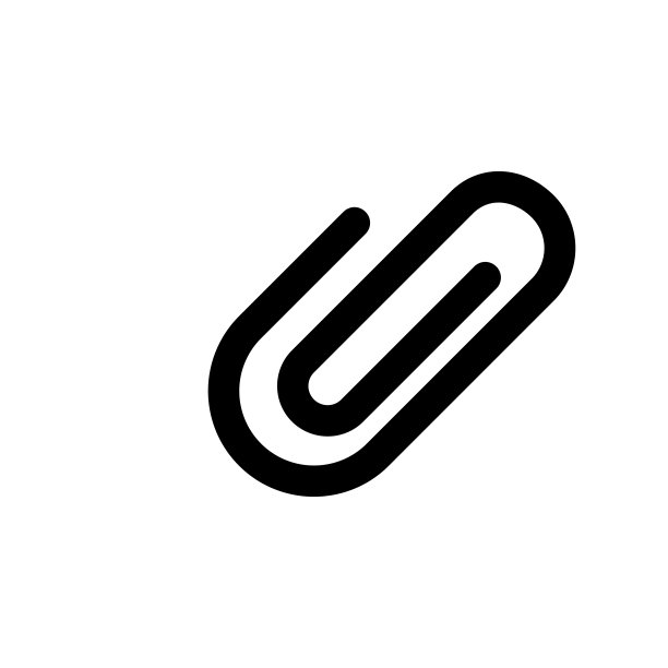 曲别针矢量字形图标图片下载