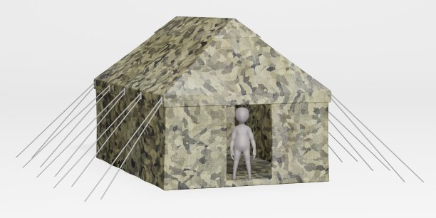 3D渲染的性格与帐篷图片下载