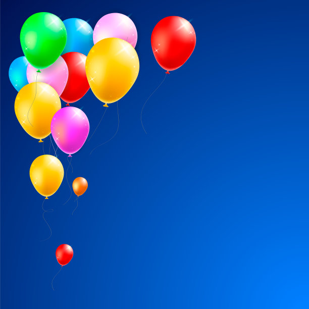 彩色的派对气球和五彩纸屑背景图片下载