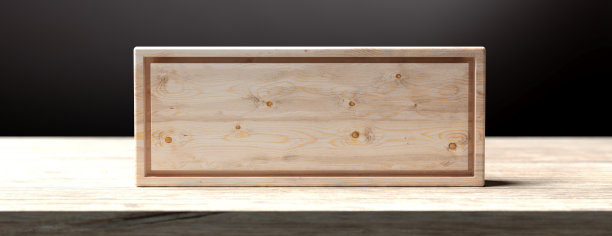 木架上的空白木牌，深灰色背景。三维演示图片下载