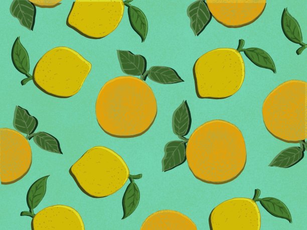 背景是柠檬和橙子。图片下载