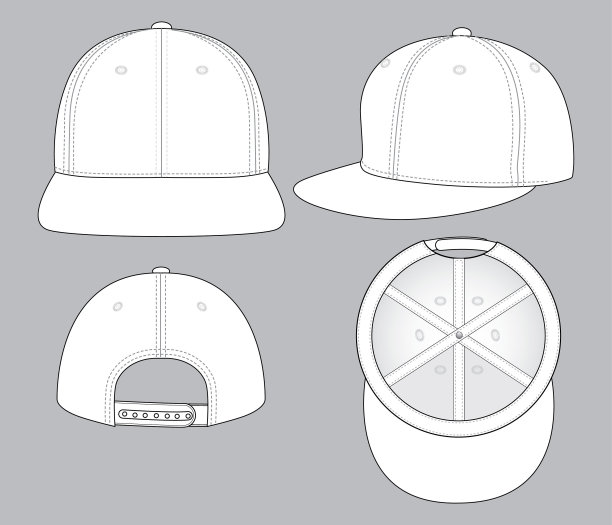 设置白街舞帽矢量模板图片下载
