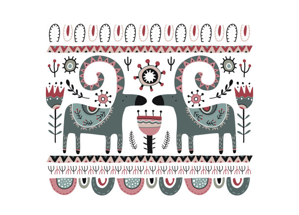 矢量贺卡，海报在斯堪的纳维亚风格图片下载