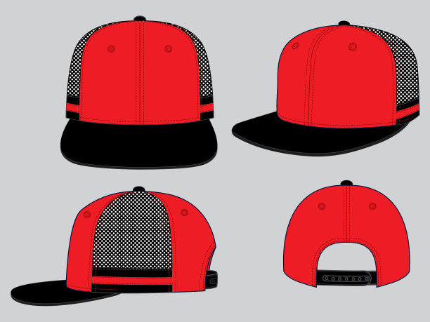 设置街舞帽设计向量图片下载