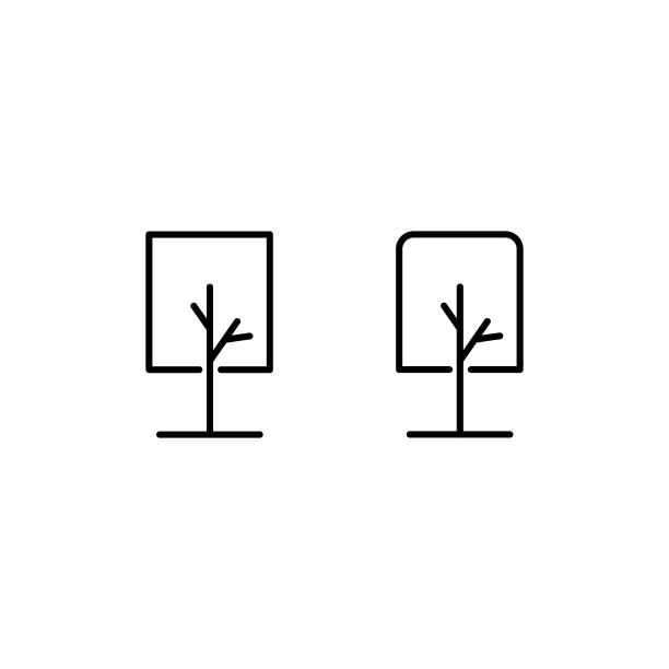 树木线条图标矢量图设计图片下载