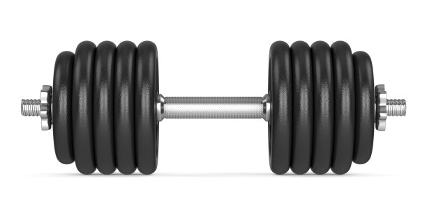 黑色橡胶涂层哑铃隔离在白色背景图片下载