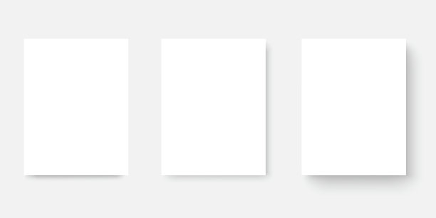 空白白纸横幅纸与柔和的阴影。向量图片下载