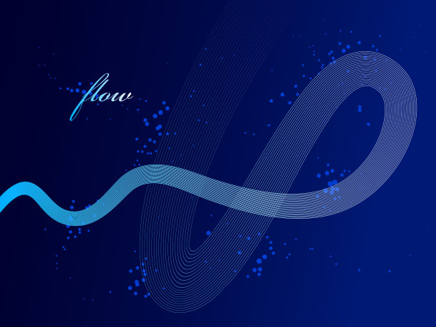 蓝色3D线条在运动维度向量抽象背景，优雅的曲线轻条纹设计元素，模板横幅或海报和其他广告。图片下载