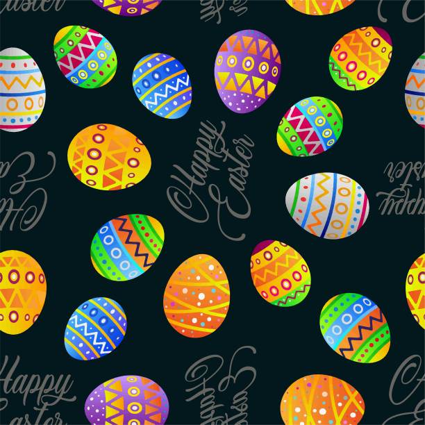 可爱的复活节无缝图案图片下载