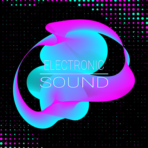 声音的海报。动态流体的形状。音乐浪潮。图片下载