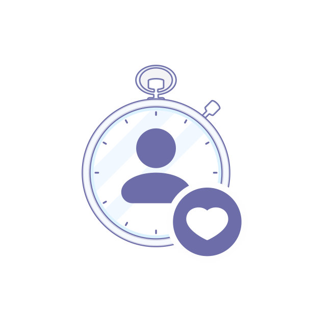 时间管理图标与心标志，喜爱，喜欢，爱，关怀的象征图片下载