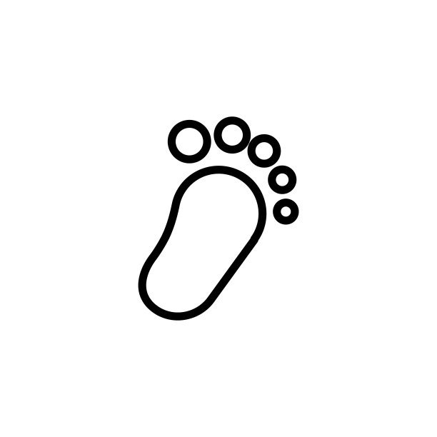 简约脚印线条图标图片下载