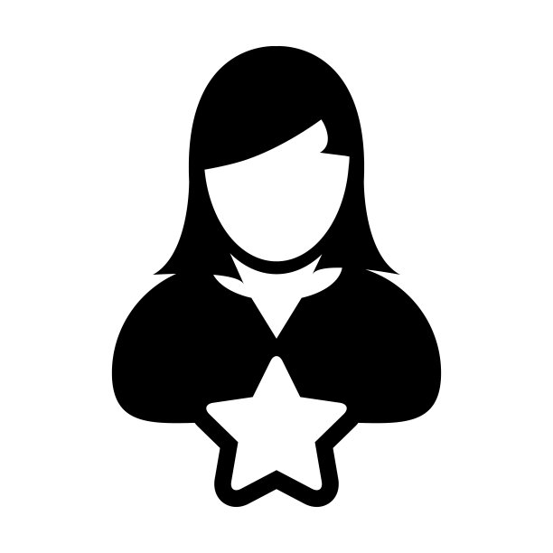 明星图标矢量女性用户个人资料头像符号为评级在一个字形象形图图片下载