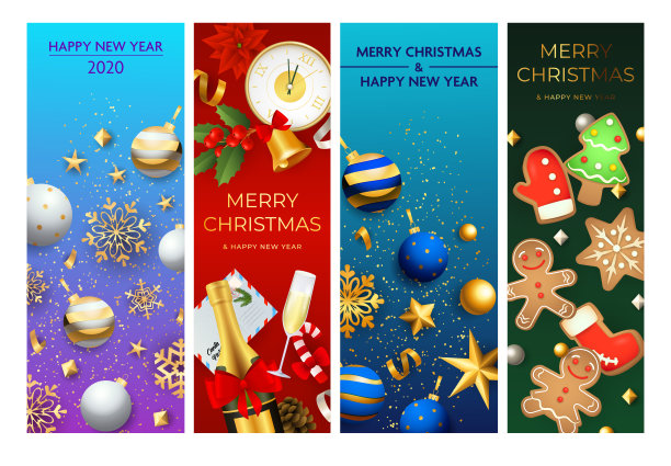 圣诞快乐，新年祝福传单图片下载