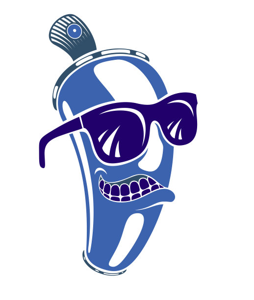 涂鸦涂料可以喷涂卡通人物、矢量插画、城市青少年文化主题。图片下载