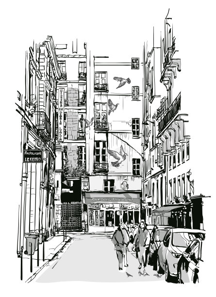 巴黎行人街道图片下载