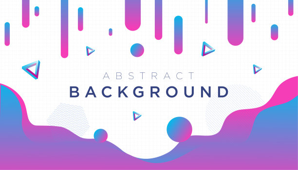 孟菲斯的现代元素。液体，流体梯度海报，横幅图片下载