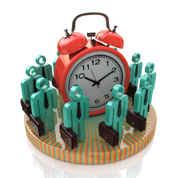 时间管理概念用于设计与业务和人相关的信息。三维演示图片下载