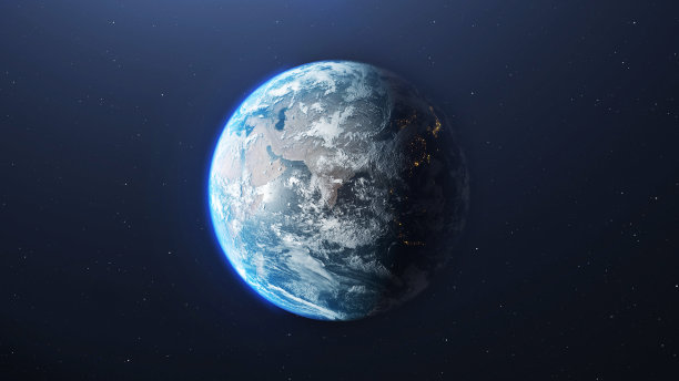 从太空看到的地球行星3D渲染图片下载