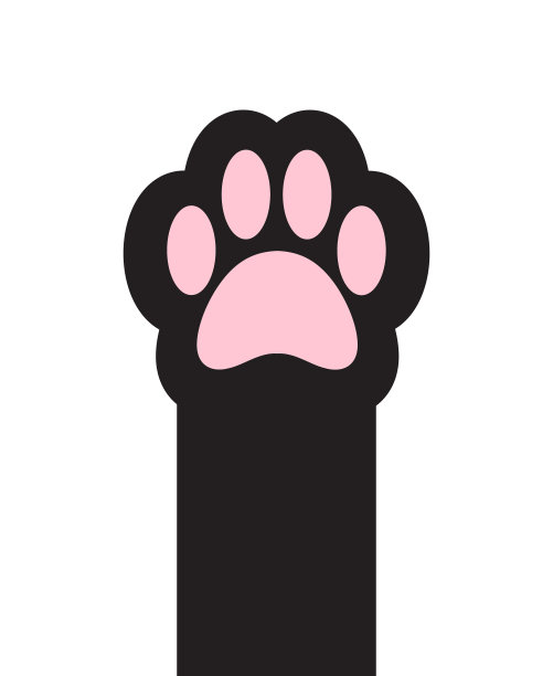 矢量平面卡通猫爪图片下载