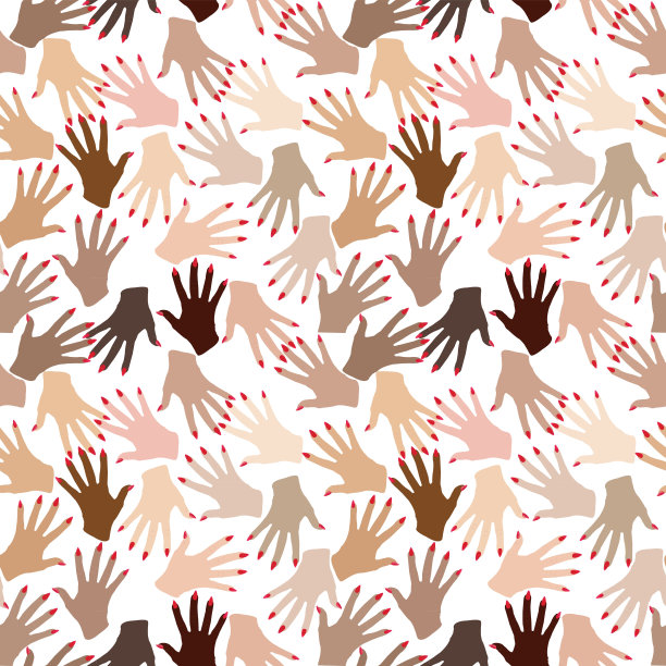 无缝模式与手与细高跟鞋美甲风格图片下载