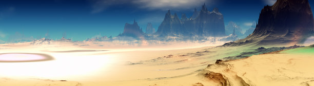 外星人的星球。山。全景。3 d渲染图片下载