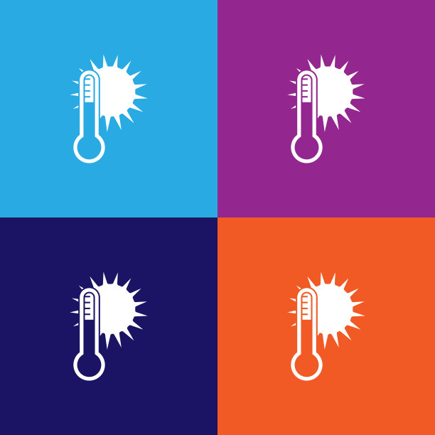 温度计和太阳图标。天气图标元素。标志和符号收集图标为网站，网页设计，移动应用程序图片下载