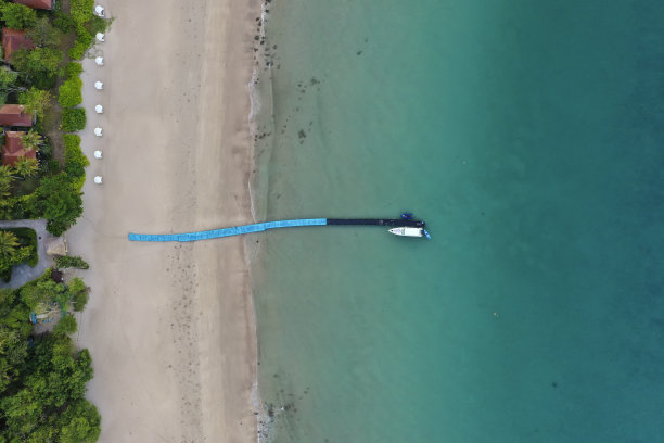 度假海滩和游艇图片下载