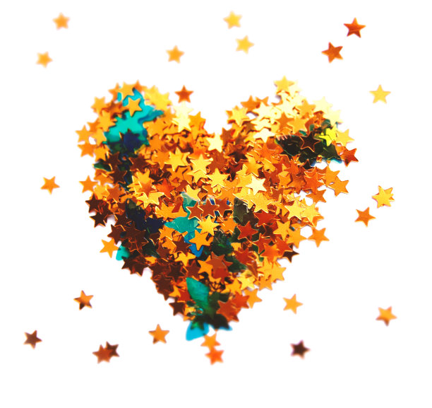 金色的星星在白色的背景上闪闪发光图片下载